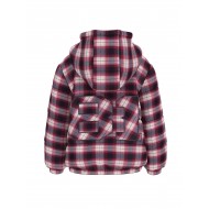 GUESS каре яке за момче в червено-синьо с лого апликация
