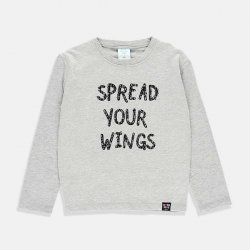BOBOLI Сива блуза Spread your wings за момиче