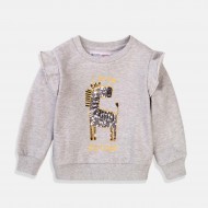 Minoti Сива блуза "ZEBRA" за момиче 