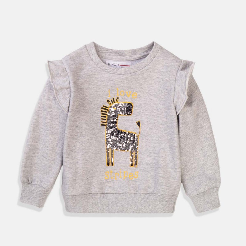 Minoti Сива блуза "ZEBRA" за момиче