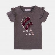 Minoti Тъмносива тениска "Sweet Candy" за момиче 