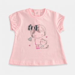 iDO Mini Розова тениска за бебе момиче 